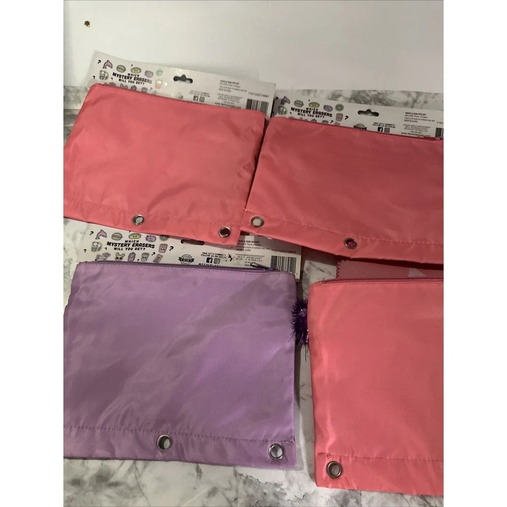 Lot Pencil Pouch And Lunch Bag 5pc Lot‎ Girl  School Easter Play Back 2 School